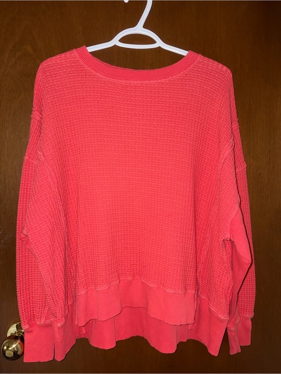 American Eagle Outfitters Tops - American Eagle Outfitters Coral Waffle-Knit Pullover